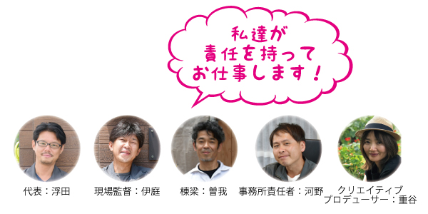 高槻 工務店 注文住宅・浮田工務店・少人数のスタッフ