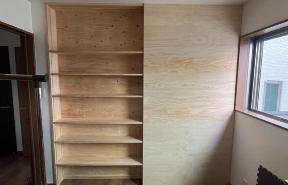子供部屋に壁を設置