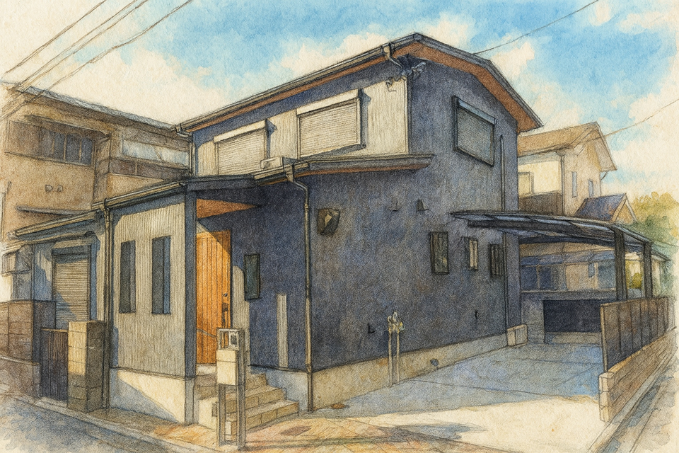 高槻市６０代夫婦が建替えたモダンな家