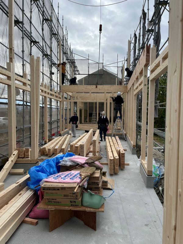 高槻市サイクルショップさとう店舗工事、大工さん