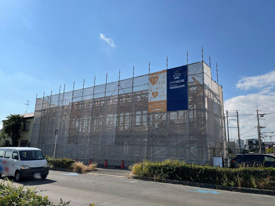 高槻市サイクルショップさとう店舗工事、現場シート