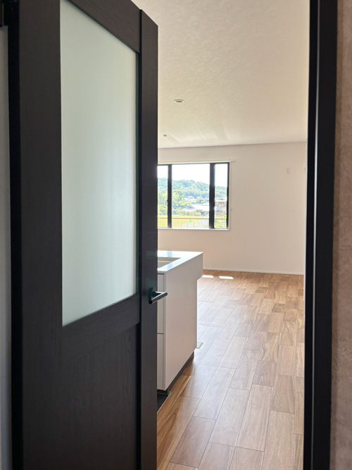 高槻市和モダンな注文住宅：リビングドア