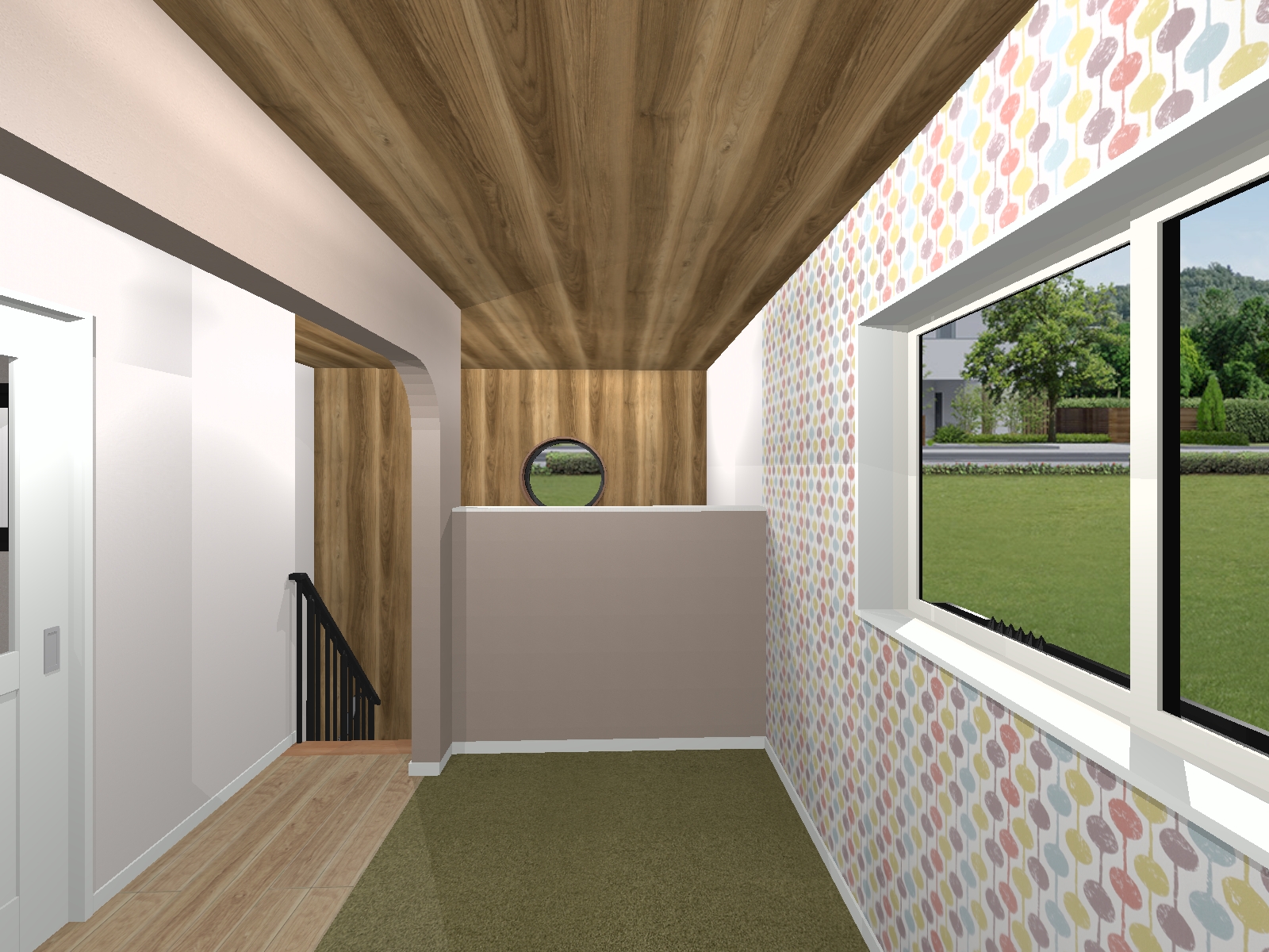 高槻市和モダンな注文住宅：打合せ時に使ったパース・読書コーナー